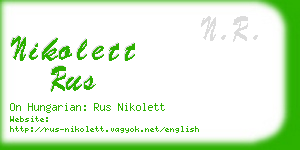 nikolett rus business card